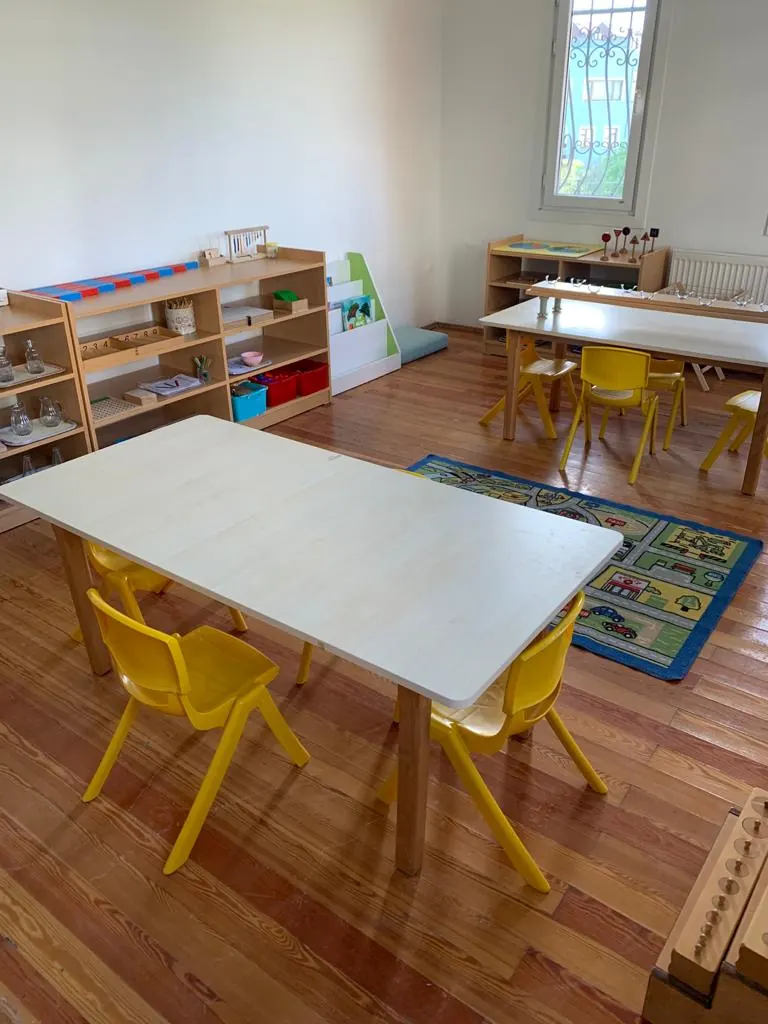 Child-sized work area in the classroom