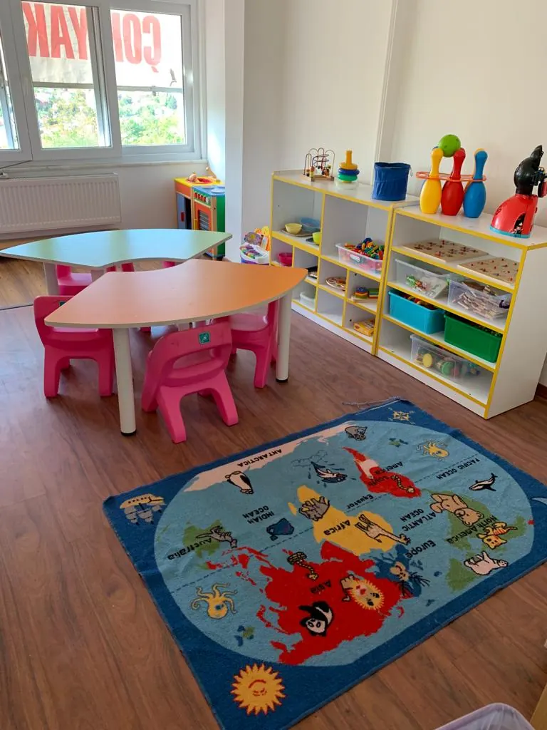 Group activity area in the classroom